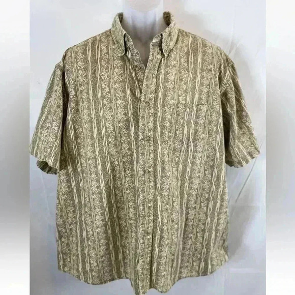 David Taylor Shirt Mens size XL Button Front Hawaiian Bamboo Casual 100% Cotton - Picture 1 of 8
